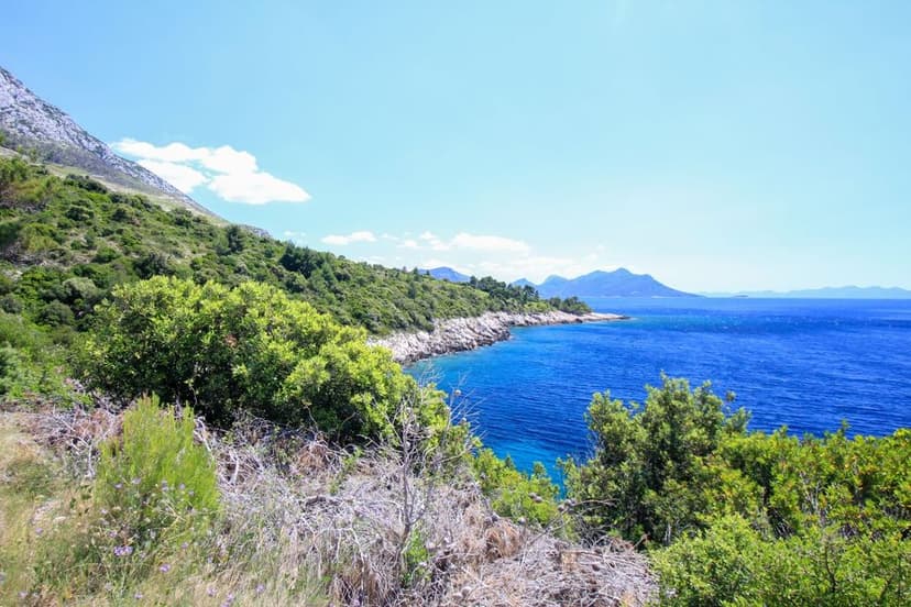 Výhled na moře a ostrov Mljet