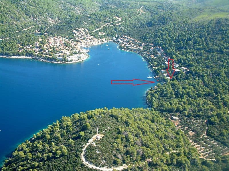 Letecký pohľad na umiestnenie domu v letovisku